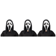3x Ghost Face Scream Mask w/ Hood Pack - Scary Movie Halloween Horror Party Costume