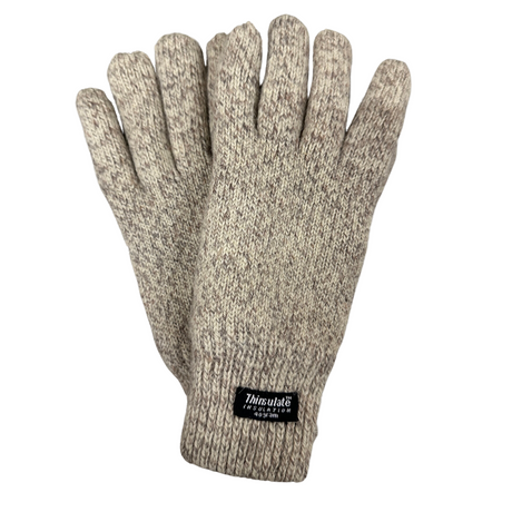 Thinsulate Shetland Ragg Wool Gloves Winter Ski Thermal Snow - Oatmeal - Oatmeal