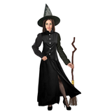 Adult Classic Black Wicked Witch Costume - Long Dress & Hat (Book Week & Halloween Fancy Dress)