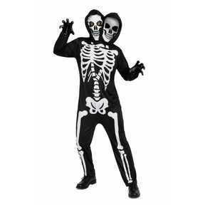 Adult Double Headed Skeleton Party Costume Halloween Book Week - One Size