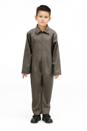 Boys Kids Childrens Serial Killer Party Costume Scary Halloween Boiler in Grey