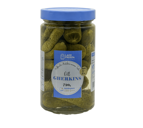 720g Lake Prespa Dill Pickles Gherkins Pickled Cucumbers in Glass Jar - Product of North Macedonia