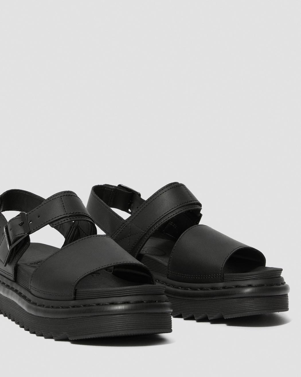 Dr. Martens Womens Voss Sandals Doc Martins Dr Adjustable Summer - All Black