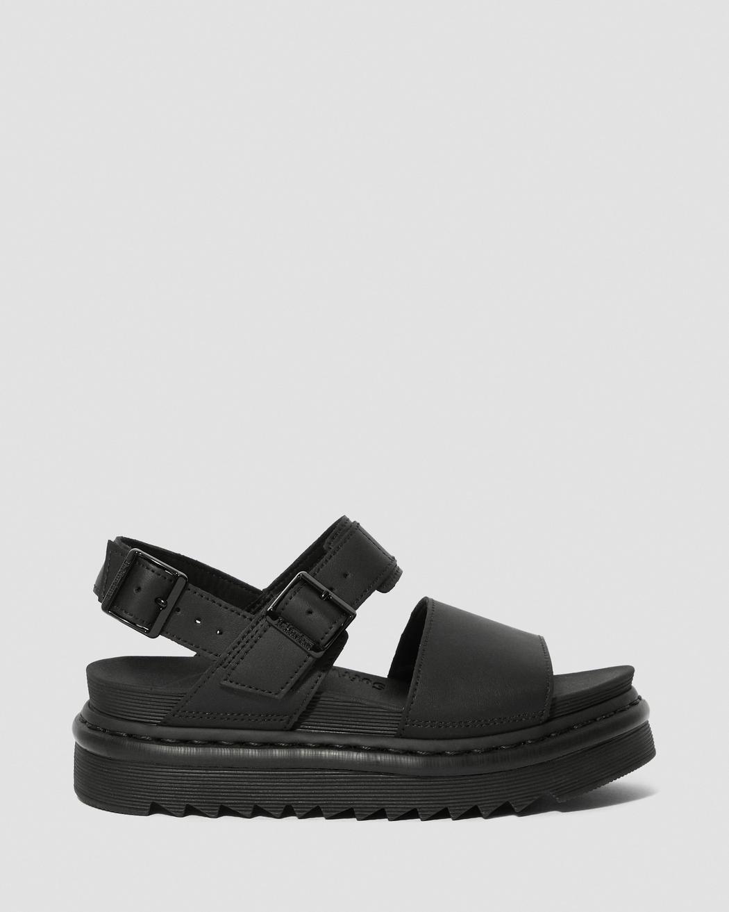 Dr. Martens Womens Voss Sandals Doc Martins Dr Adjustable Summer - All Black