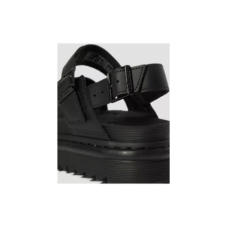 Dr. Martens Voss Women's Hydro Leather Adjustable Strap Platform Sandals in Mono Black