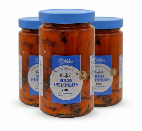 3x 720g Lake Prespa Roasted Red Peppers/Capsicum in Glass Jar - Product of North Macedonia