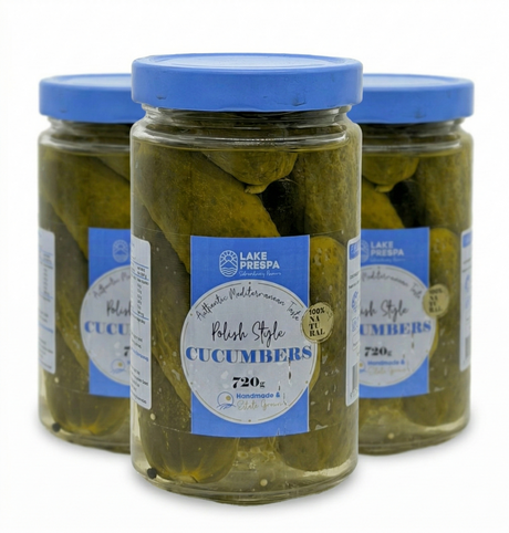 3x 720g Lake Prespa Polish Pickles/Pickled Cucumbers in Glass Jar - Product of North Macedonia