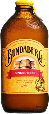 24x Bundaberg 375ml Ginger Beer Glass Bottle Bulk Pack - Brewed Soft Drink (1 Box)