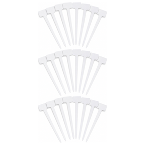 30x Garden Tee Plant Labels Pack - White (Seedling/Seed Markers)