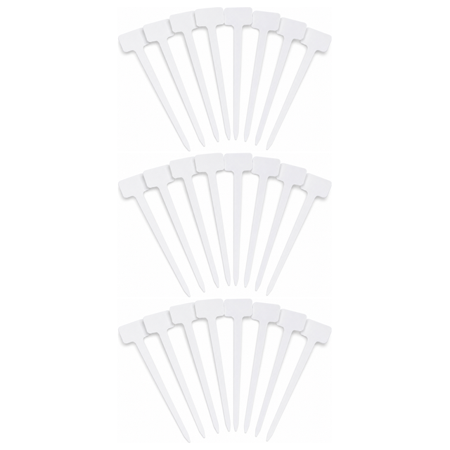 30x Garden Tee Plant Labels Pack - White (Seedling/Seed Markers)