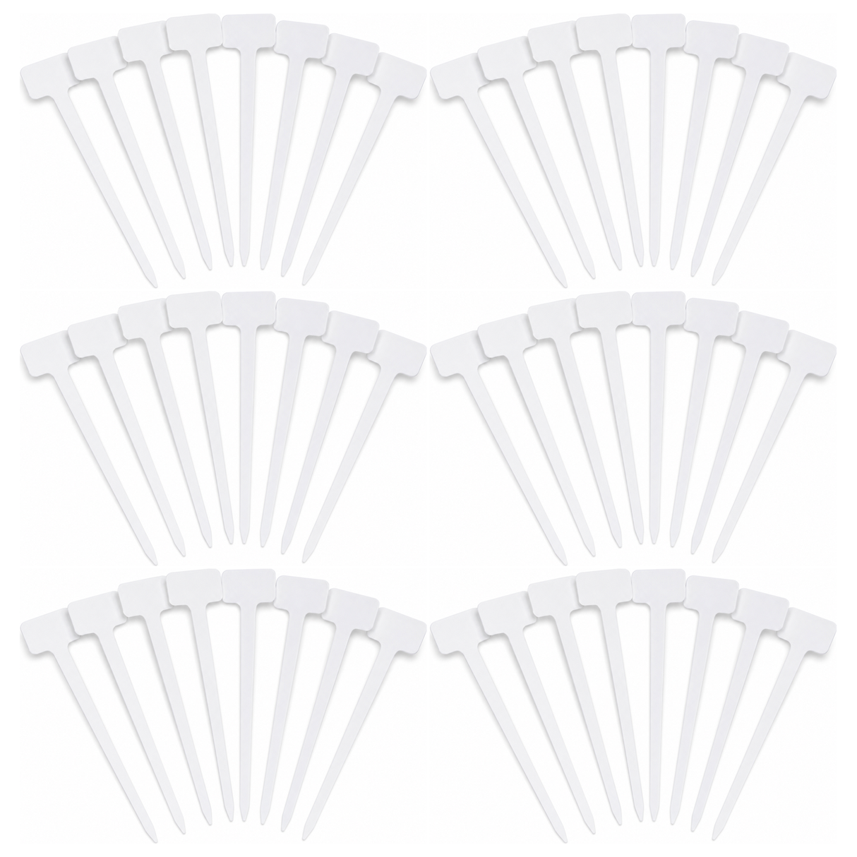 60x Garden Tee Plant Labels Bulk Pack - White (Seedling/Seed Markers)