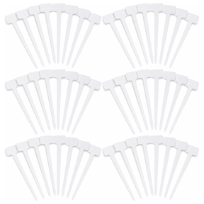 60x Garden Tee Plant Labels Bulk Pack - White (Seedling/Seed Markers)