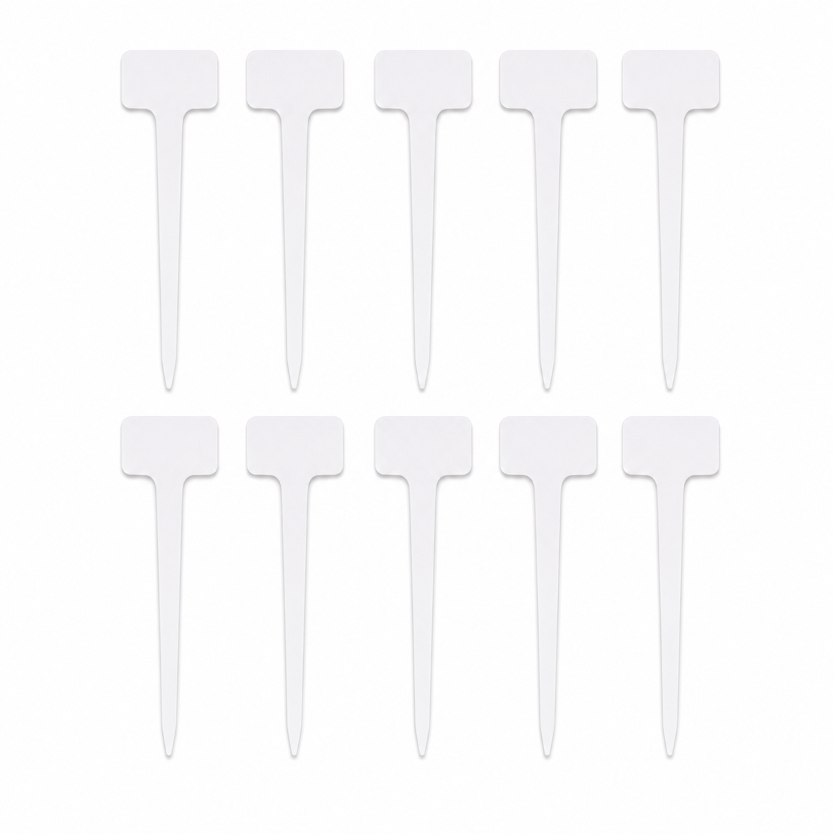 10x Garden Tee Plant Labels Seedling Seed Marker - White
