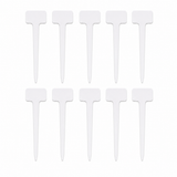 10x Garden Tee Plant Labels Seedling Seed Marker - White