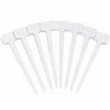 10x Garden Tee Plant Labels Seedling Seed Marker - White