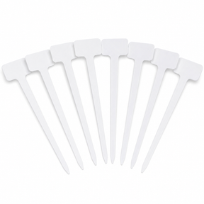 10x Garden Tee Plant Labels Seedling Seed Marker - White