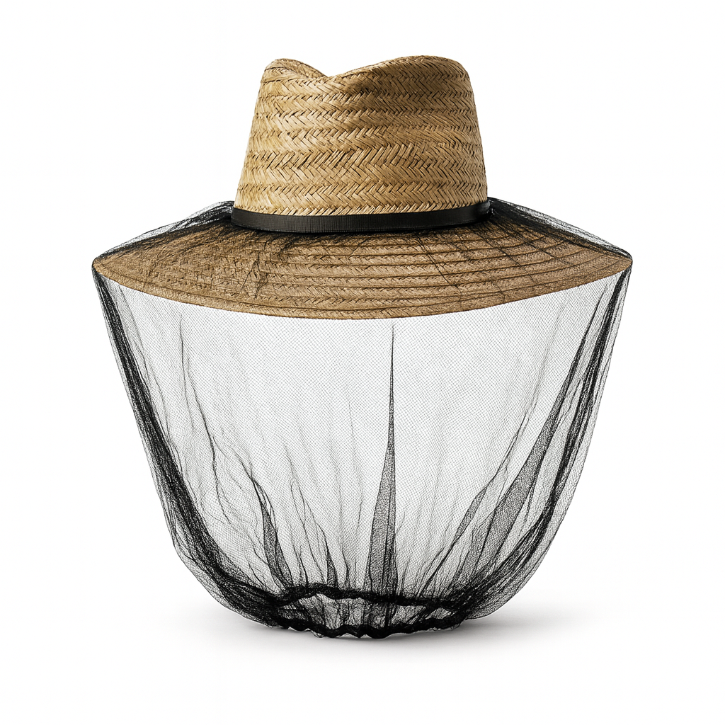 Mosquito Head Net Hat - Black (Mozzie Mesh Insect Protection/Fly Fishing)