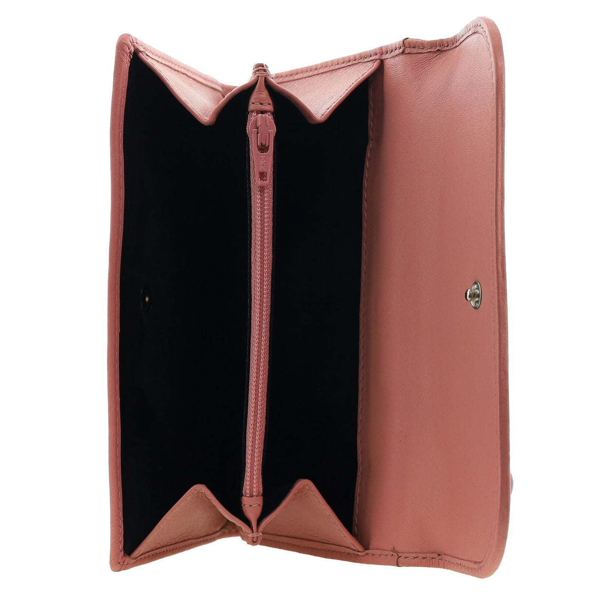 Pierre Cardin Woven Leather Long Wallet - Blush Pink (Snap Closure & RFID Protection)