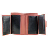Pierre Cardin Woven Leather Long Wallet - Blush Pink (Snap Closure & RFID Protection)
