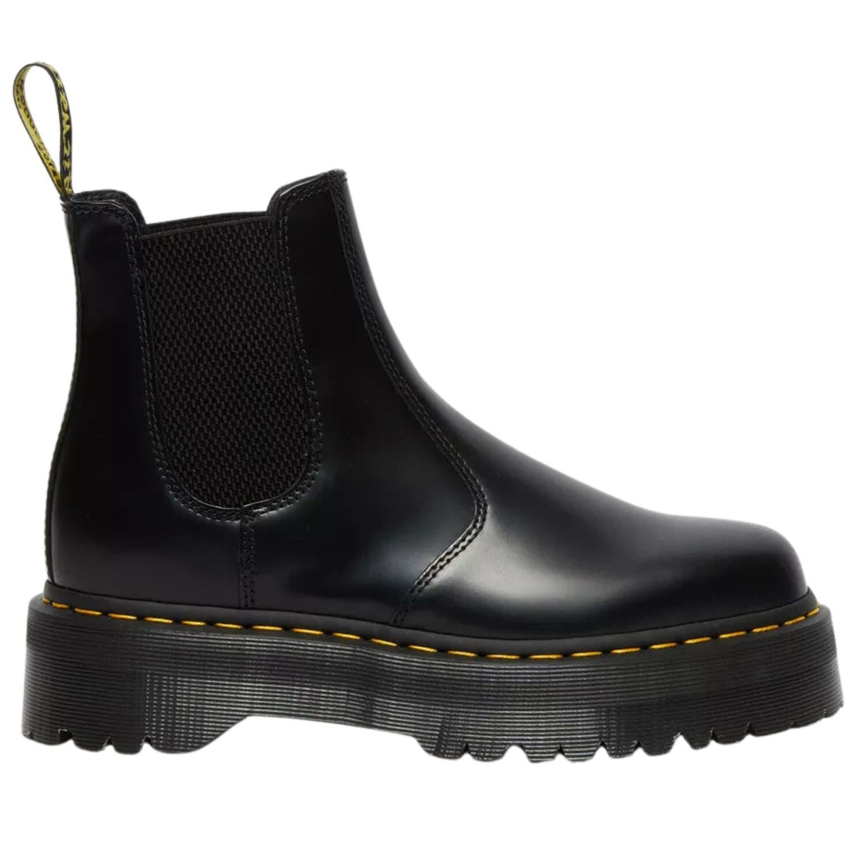 Dr. Martens 2976 Quad Chelsea Boots (Smooth  Leather/Platform Shoes) - Black