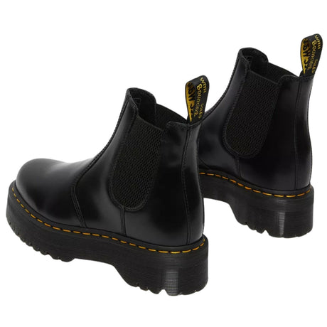 Dr. Martens 2976 Quad Chelsea Boots (Smooth  Leather/Platform Shoes) - Black