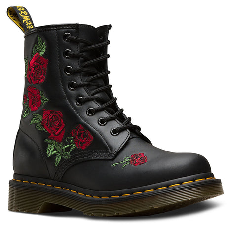 Dr. Martens 1460 Vonda Floral Leather Boots (8 Eye) - Black