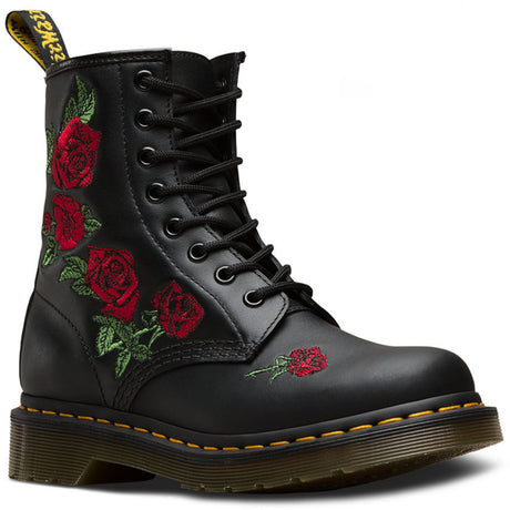 Dr. Martens 1460 Vonda Floral Leather Boots (8 Eye) - Black