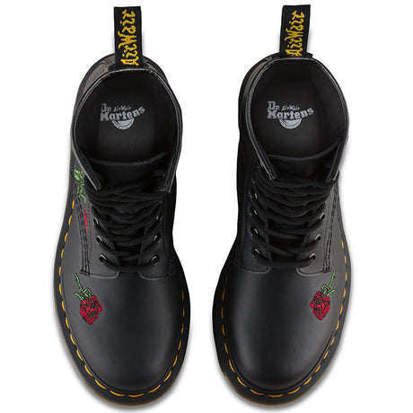 Dr. Martens 1460 Vonda Floral Leather Boots (8 Eye) - Black