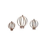 3pc Metal Topiary Ball Set Garden Decor - Rust