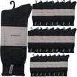24 Pairs Premium Bamboo Thick Socks Bulk Pack - Charcoal Grey (Mens Heavy Duty Work Socks w/ Cushion)