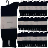 24 Pairs Premium Bamboo Thick Socks Bulk Pack - Navy Blue (Mens Heavy Duty Work Socks w/ Cushion)