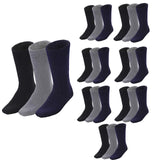 24 Pairs Bamboo Work Socks Bulk Pack - Assorted Colours (Mens Heavy Duty Thick Socks w/ Cushion)