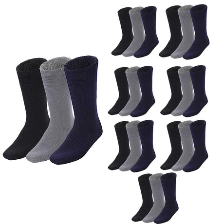 24 Pairs Bamboo Work Socks Bulk Pack - Assorted Colours (Mens Heavy Duty Thick Socks w/ Cushion)
