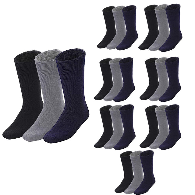 24 Pairs Bamboo Work Socks Bulk Pack - Assorted Colours (Mens Heavy Duty Thick Socks w/ Cushion)