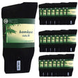 24 Pairs Bamboo Work Socks Bulk Pack - Black (Mens Heavy Duty Thick Socks w/ Cushion)