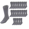 24 Pairs Bamboo Work Socks Bulk Pack - Charcoal Grey (Mens Heavy Duty Thick Socks w/ Cushion)