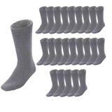 24 Pairs Bamboo Work Socks Bulk Pack - Charcoal Grey (Mens Heavy Duty Thick Socks w/ Cushion)