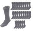 24 Pairs Bamboo Work Socks Bulk Pack- Mens Heavy Duty Thick Socks w/ Cushion - Charcoal Grey