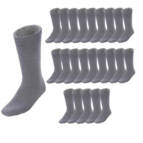 24 Pairs Bamboo Work Socks Bulk Pack- Mens Heavy Duty Thick Socks w/ Cushion - Navy Blue