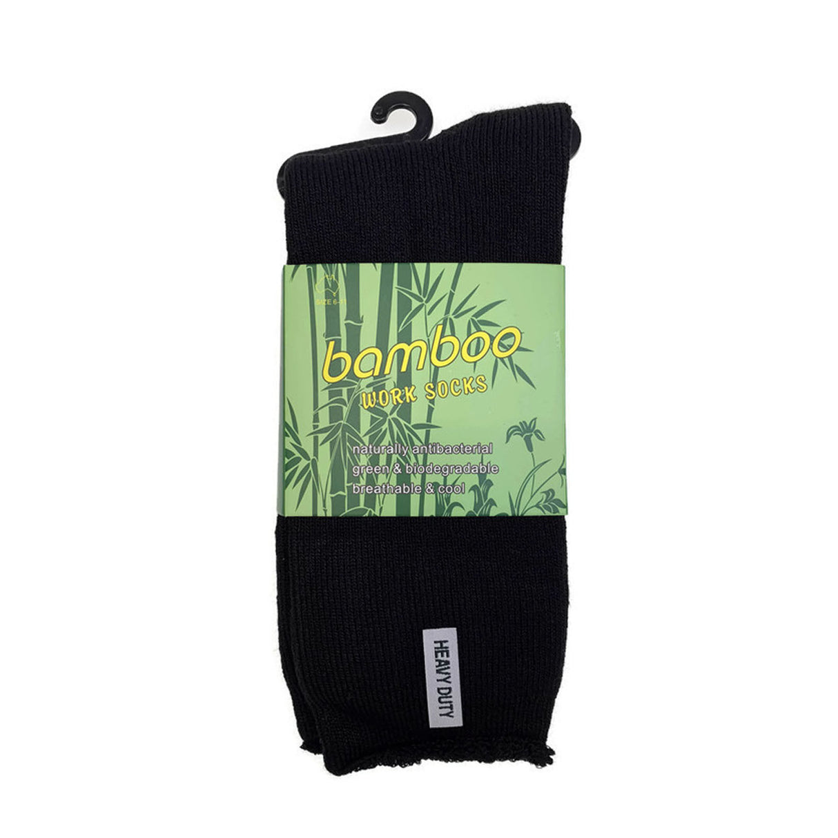 24 Pairs Premium Bamboo Works Socks Bulk Pack - Black (Mens Heavy Duty Thick Socks w/ Cushion & Anti-Odour)
