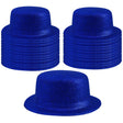 24x Blue Glitter Bowler Hat Bulk Pack - Sparkly Costume Hats for Dance/Fancy Dress Party