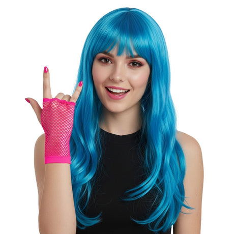 24 Pairs Assorted Fishnet Gloves Bulk - Fingerless Wrist Length (70s & 80s Costume/Party)