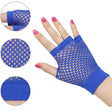 24 Pairs Blue Fishnet Gloves Bulk Pack - Fingerless Wrist Length (70s & 80s Costume/Party)