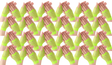 24 Pairs Yellow Fishnet Gloves Bulk Pack - Fingerless Wrist Length (70s & 80s Costume/Party)