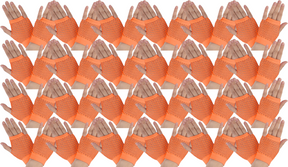 24 Pairs Orange Fishnet Gloves Bulk - Fingerless Wrist Length (70s & 80s Costume/Party)