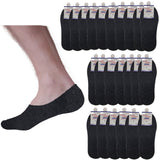 24 Pairs No Show Cotton Socks Bulk Pack - Charcoal (Non Slip Low Cut Invisible Footlet Socks)