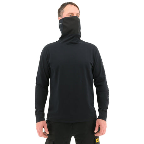 Caterpillar Mens ViralOff¨ Long Sleeve Gaiter Tee with Face Covering Top Shirt CAT - Detroit Blue