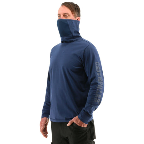 Caterpillar Mens ViralOff¨ Long Sleeve Gaiter Tee with Face Covering Top Shirt CAT