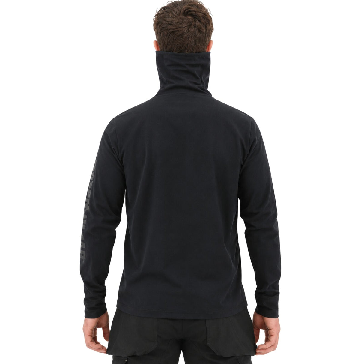 Caterpillar ViralOff Mens Long Sleeve Gaiter T-Shirt w/ Face Covering - Black