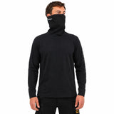Caterpillar ViralOff Mens Long Sleeve Gaiter T-Shirt w/ Face Covering - Black